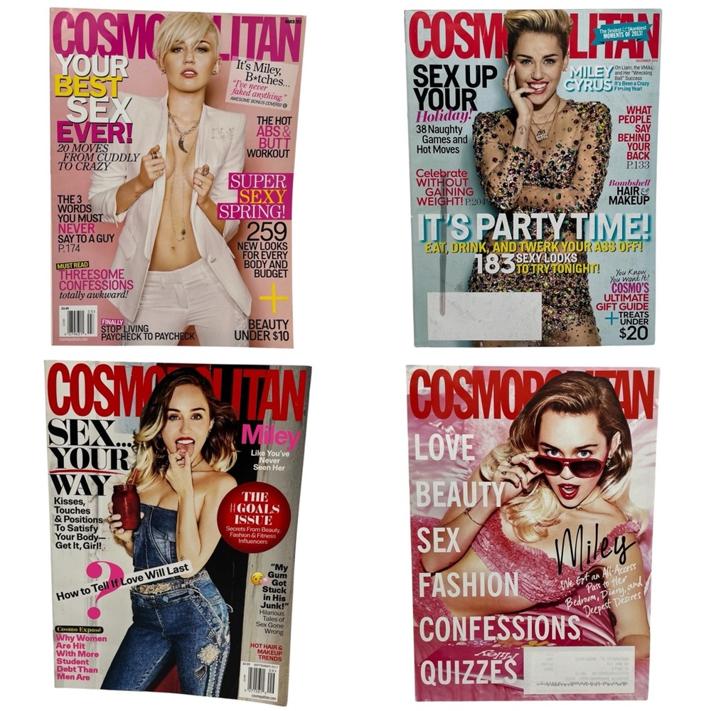 Bundle of Miley Cyrus Cosmo Magazines